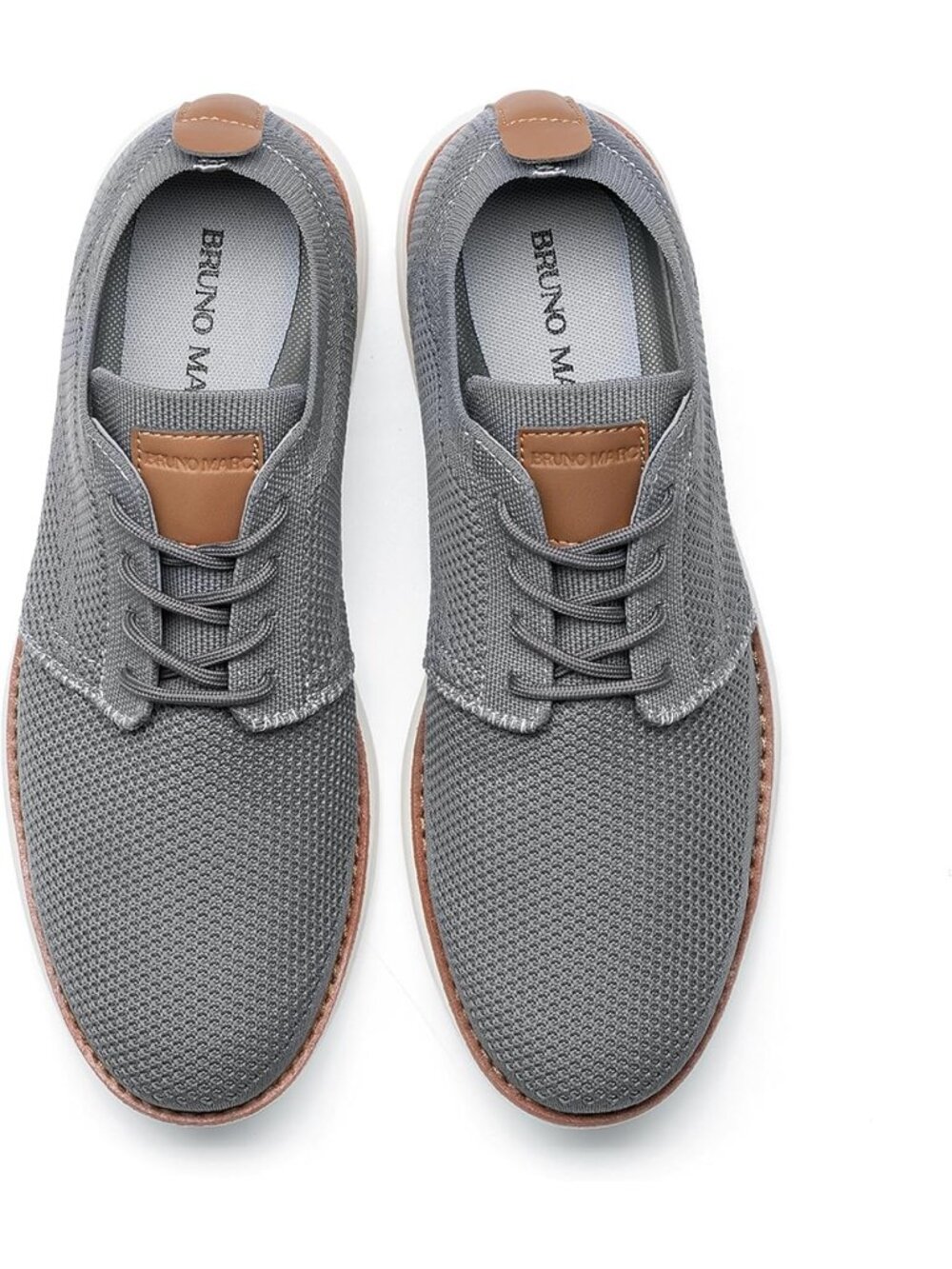 Bruno Marc Men's Dark Grey Ethylene Vinyl Acetate Lace up Lightweight Sneakers - Picture 4 of 7